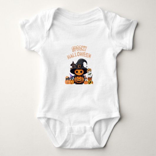 Spooky Halloween body baby Romper (Voorkant)