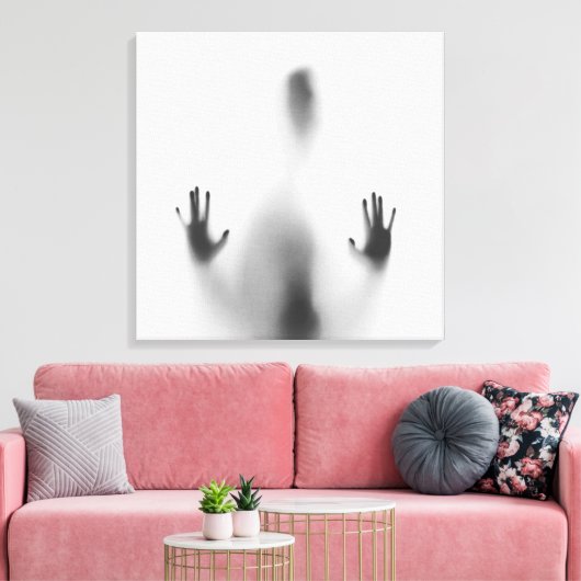 Spooky Halloween Body Shadow Canvas Afdruk (Insitu (Woonkamer))