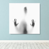 Spooky Halloween Body Shadow Canvas Afdruk (Insitu (Houten vloer))
