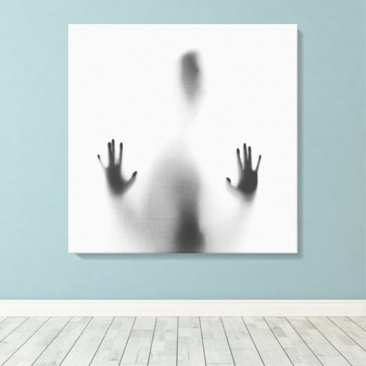 Spooky Halloween Body Shadow Canvas Afdruk (Insitu (Houten vloer))