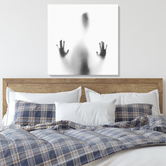 Spooky Halloween Body Shadow Canvas Afdruk (Insitu (Slaapkamer))