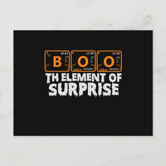 Spooky Halloween BOO Primary Elements of Surprise Briefkaart (Voorkant)