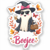 Spooky Halloween Boojee Sassy Classy Ghost Sticker (Voorkant)