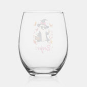 Spooky Halloween Boojee Sassy Classy Ghost Wijnglas Zonder Voet (Voorkant)
