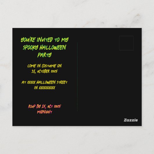 spooky Halloween Briefkaart (Achterkant)