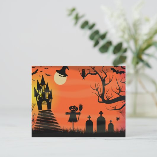 Spooky Halloween Briefkaart (Staand voorkant)