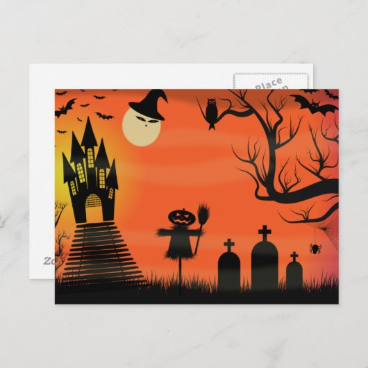 Spooky Halloween Briefkaart (Voorkant / Achterkant)