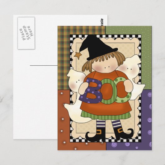 Spooky Halloween Briefkaart (Voorkant / Achterkant)