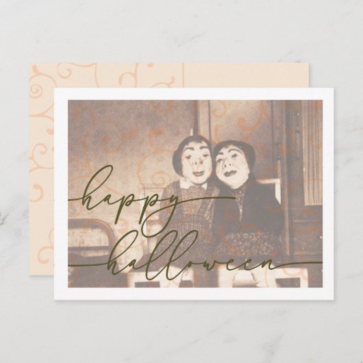 Spooky Halloween Briefkaart Sjabloon (Voorkant / Achterkant)