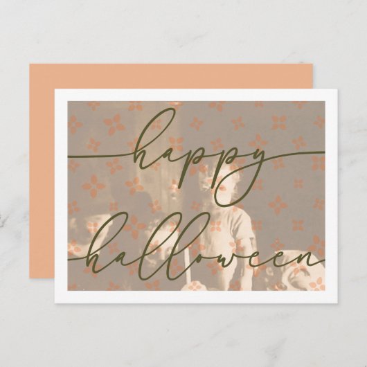 Spooky Halloween Briefkaart Sjabloon (Voorkant / Achterkant)