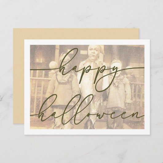 Spooky Halloween Briefkaart Sjabloon (Voorkant / Achterkant)