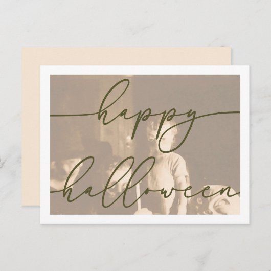 Spooky Halloween Briefkaart Sjabloon (Voorkant / Achterkant)