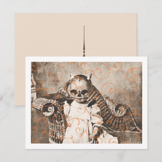 Spooky Halloween Briefkaart Sjabloon (Voorkant / Achterkant)