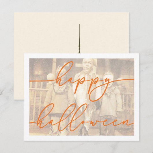 Spooky Halloween Briefkaart Sjabloon (Voorkant / Achterkant)