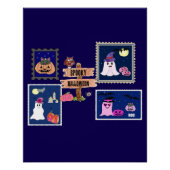 Spooky Halloween Briefmarken Cliipart Perfect Poster (Voorkant)