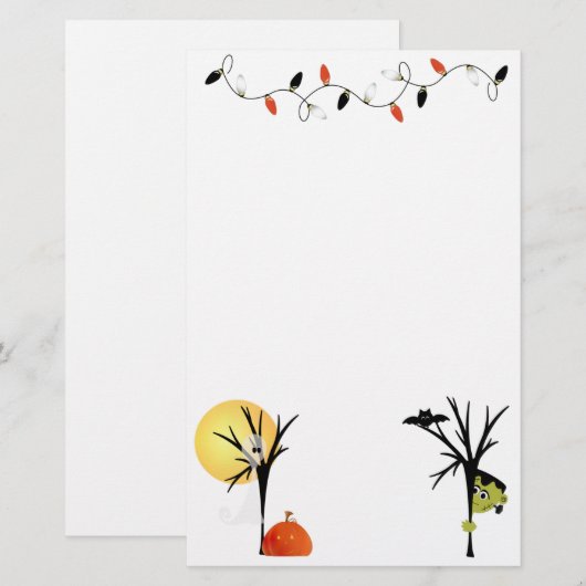 Spooky Halloween Briefpapier (Voorkant / Achterkant)