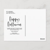 Spooky Halloween Brush Lettering Photo Halloween Briefkaart (Achterkant)