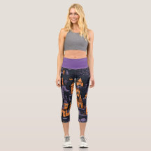Spooky Halloween Capri Leggings