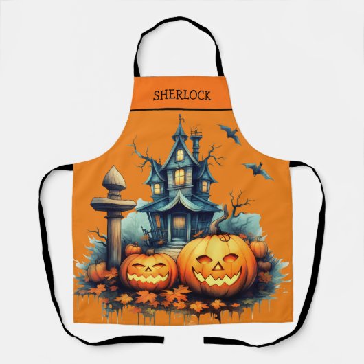 Spooky Halloween Castle All-Over Print Schort (Voorkant)