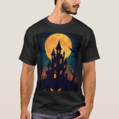 Spooky Halloween Castle T-shirt (Voorkant)