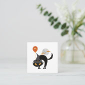 Spooky Halloween Cat Afsprakenkaartje (Staand voorkant)