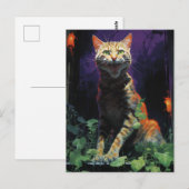 Spooky Halloween Cat Briefkaart (Voorkant / Achterkant)