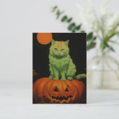 Spooky Halloween Cat Briefkaart (Staand voorkant)