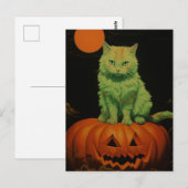 Spooky Halloween Cat Briefkaart (Voorkant / Achterkant)