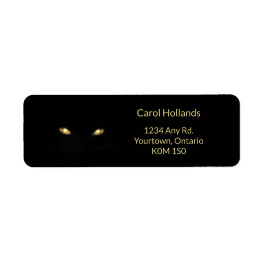 Spooky Halloween Cat Eyes Return Address Label (Voorkant)