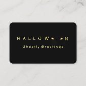 Spooky Halloween Cat Eyes Visitekaartje (Achterkant)
