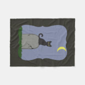 Spooky Halloween Cat Fleece Deken (Voorkant (Horizontaal))
