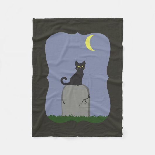 Spooky Halloween Cat Fleece Deken (Voorkant)