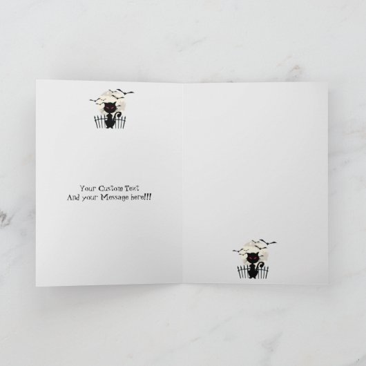 Spooky Halloween Cat Fool Moon Kaart (Binnen)