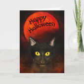 Spooky Halloween Cat Kaart (Voorkant)