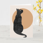 Spooky Halloween Cat Kaart (Gele Bloem)