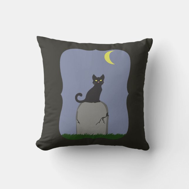 Spooky Halloween Cat Kussen (Voorkant)