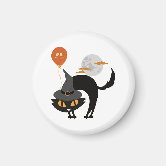 Spooky Halloween Cat Magneet (Voorkant)