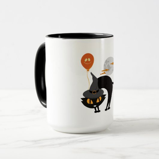 Spooky Halloween Cat Mok (Voorkant links)