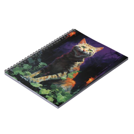 Spooky Halloween Cat Notitieboek (Linkerzijde)