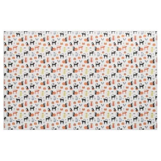Spooky Halloween Cat Pattern Stof (Fat Quarter)