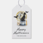 Spooky Halloween Cat Pumpkin Cadeaulabel (Voorkant)