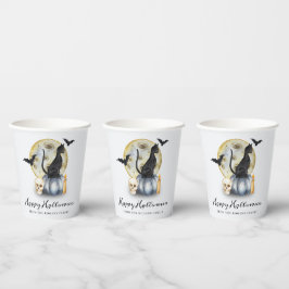 Spooky Halloween Cat Pumpkin Papieren Bekers