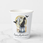 Spooky Halloween Cat Pumpkin Papieren Bekers (Voorkant)