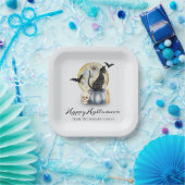 Spooky Halloween Cat Pumpkin Papieren Bordje (Feest)