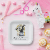 Spooky Halloween Cat Pumpkin Papieren Bordje (Feest)