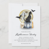 Spooky Halloween Cat Pumpkin Party Kaart (Voorkant)