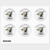 Spooky Halloween Cat Pumpkin Ronde Sticker (Vel)