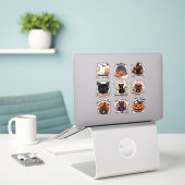  Spooky Halloween Cat Sticker Sheet (Laptop op bureau)