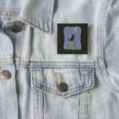 Spooky Halloween Cat Vierkante Button 5,1 Cm (In situ)