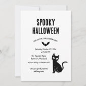 Spooky Halloween Cat Witch Party Kaart (Voorkant)